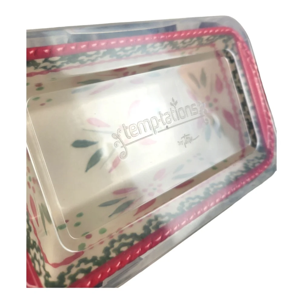 NIB Temptations Ceramic Old World Holiday Floral 12 Oz Mini Loaf Pan Dish